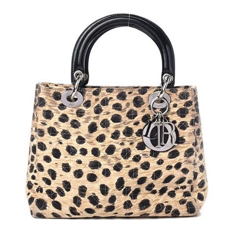 christian dior leopard make up pouche|CHRISTIAN DIOR Canvas Leopard Print Cosmetic Pouch Beige .